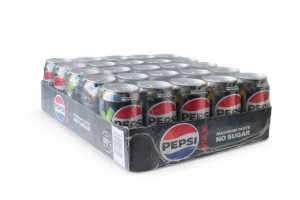 4 soorten Pepsi Max varianten<br>6 Pepsi Max 330ml<br>6 Pepsi Max Lime Flavour 330ml<br>6 Pepsi Max Lemon Flavour 330ml<br>6 Pepsi Max Mango Flavour 330ml