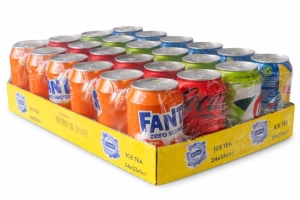 6 blikjes Coca cola zero<br>6 blikjes 7UP Zero<br>6 blikjes Fanta Orange Zero<br>6 blikjes Ice Tea Sparkling Zero